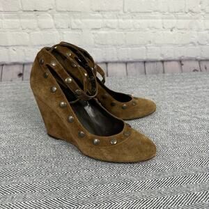 TILA MARCH - Suede Wedge Heel with Ankle Strap